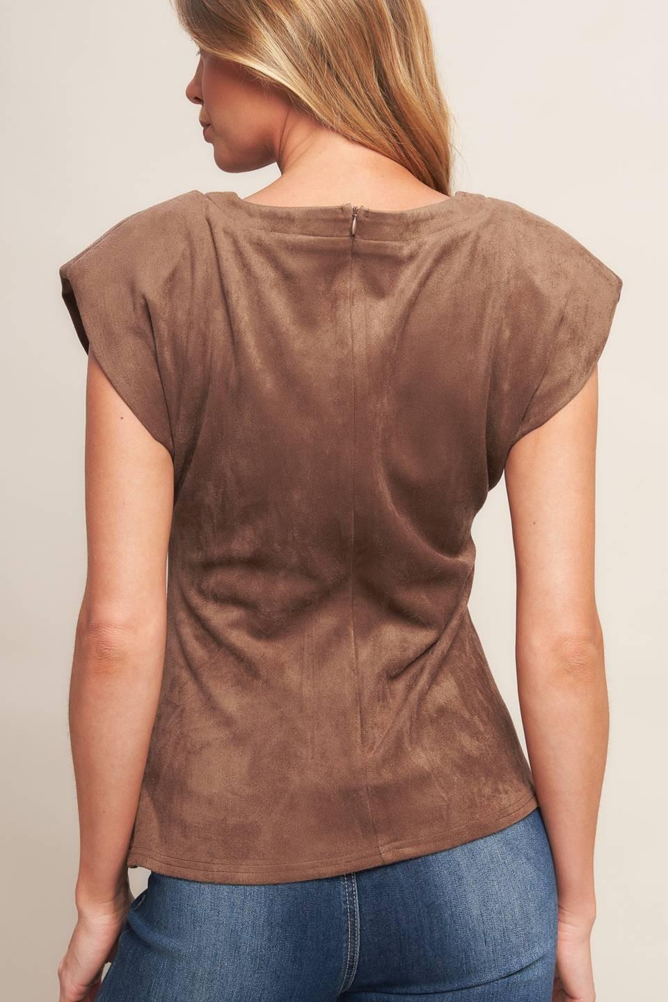 MY EVERYDAY BEST FAUX SUEDE TOP Flying Tomato