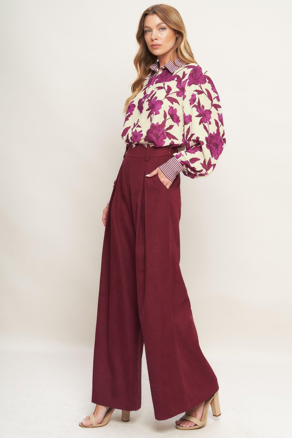 SWEET BOTANICAL CHARM WOVEN TOP Flying Tomato