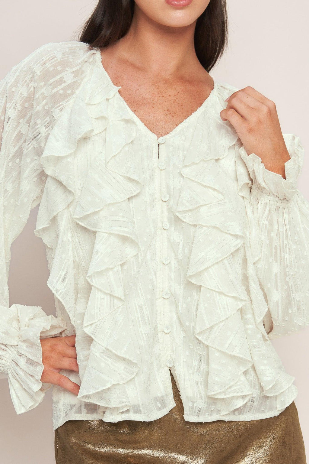 MILK & MOONLIGHT WOVEN TOP Flying Tomato