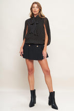 MIDNIGHT DOT CHIC WOVEN TOP Flying Tomato