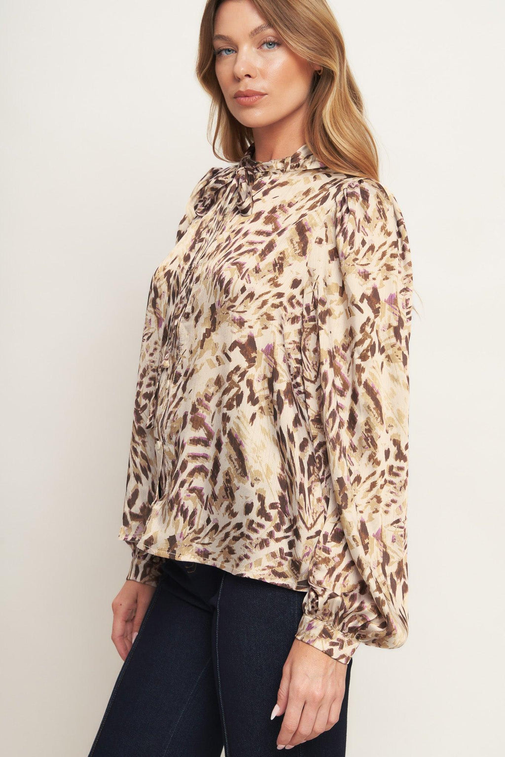 WILD CHIC CREAM WOVEN TOP Flying Tomato