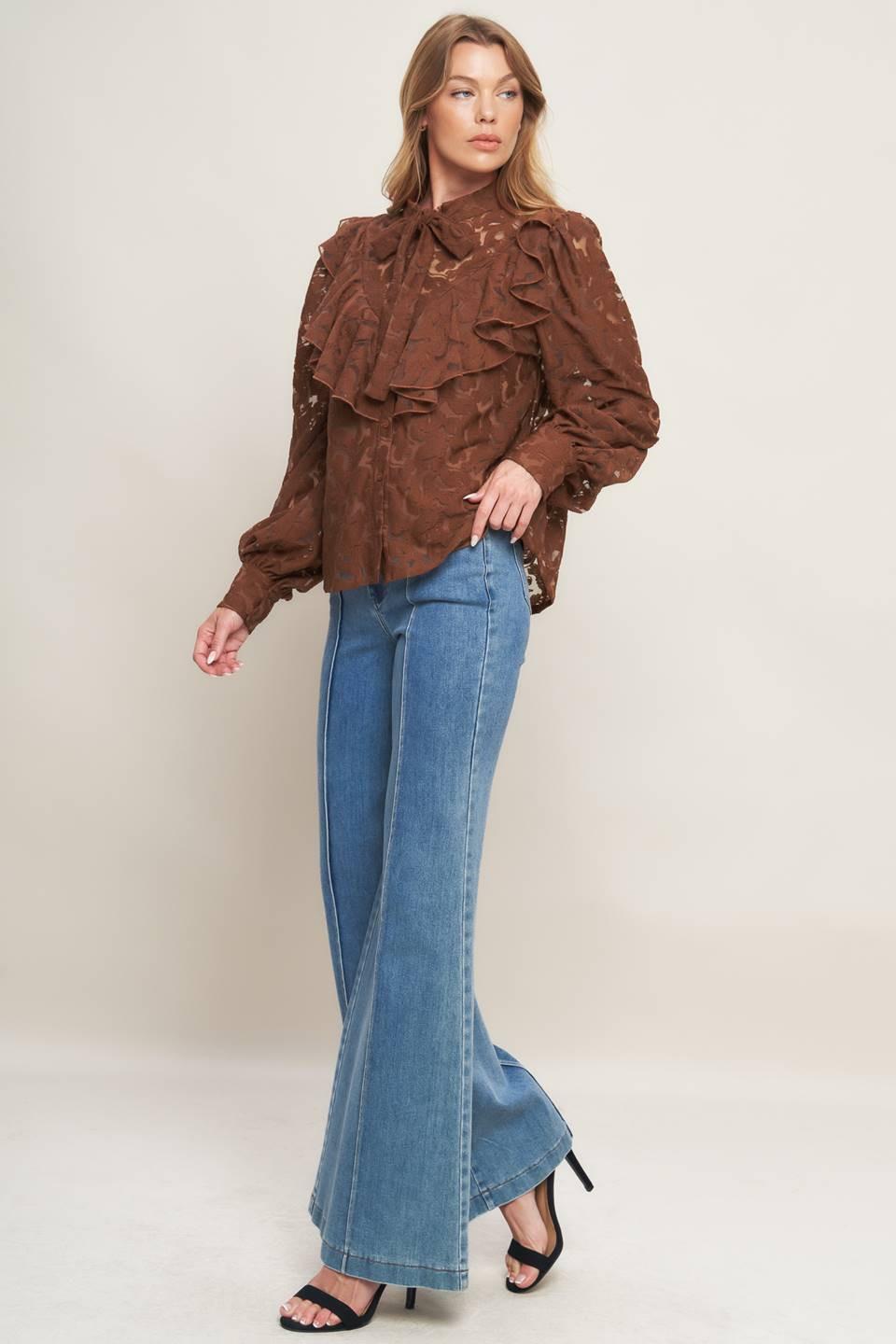 ROMANTIC SHADE WOVEN LACE TOP Flying Tomato