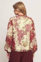 CHATEAU FLORAL WOVEN TOP Flying Tomato