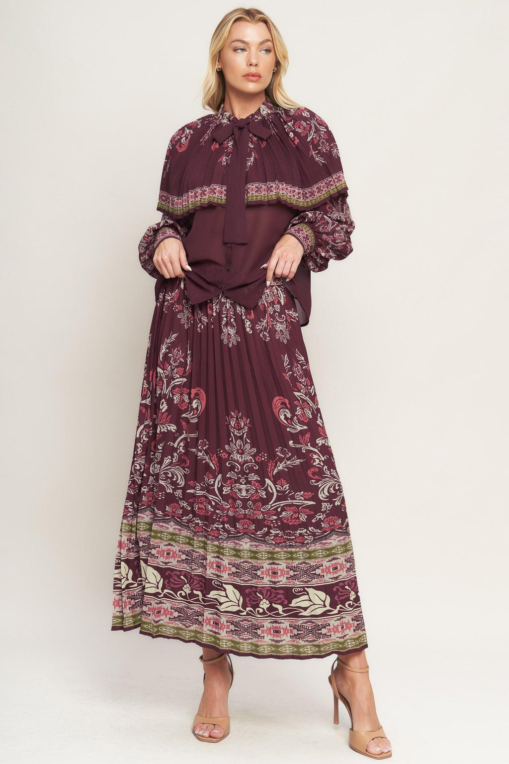 AZTEC CHERRY WOVEN TOP Flying Tomato