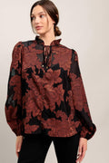 JUST DARK ENOUGH TO FEEL SPECIAL WOVEN TOP Flying Tomato