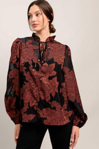 JUST DARK ENOUGH TO FEEL SPECIAL WOVEN TOP Flying Tomato