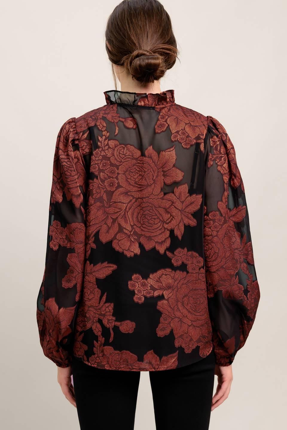 JUST DARK ENOUGH TO FEEL SPECIAL WOVEN TOP Flying Tomato