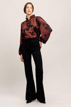 JUST DARK ENOUGH TO FEEL SPECIAL WOVEN TOP Flying Tomato