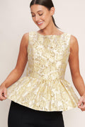 CANDLELIGHT BLOOM JACQUARD WOVEN TOP Flying Tomato
