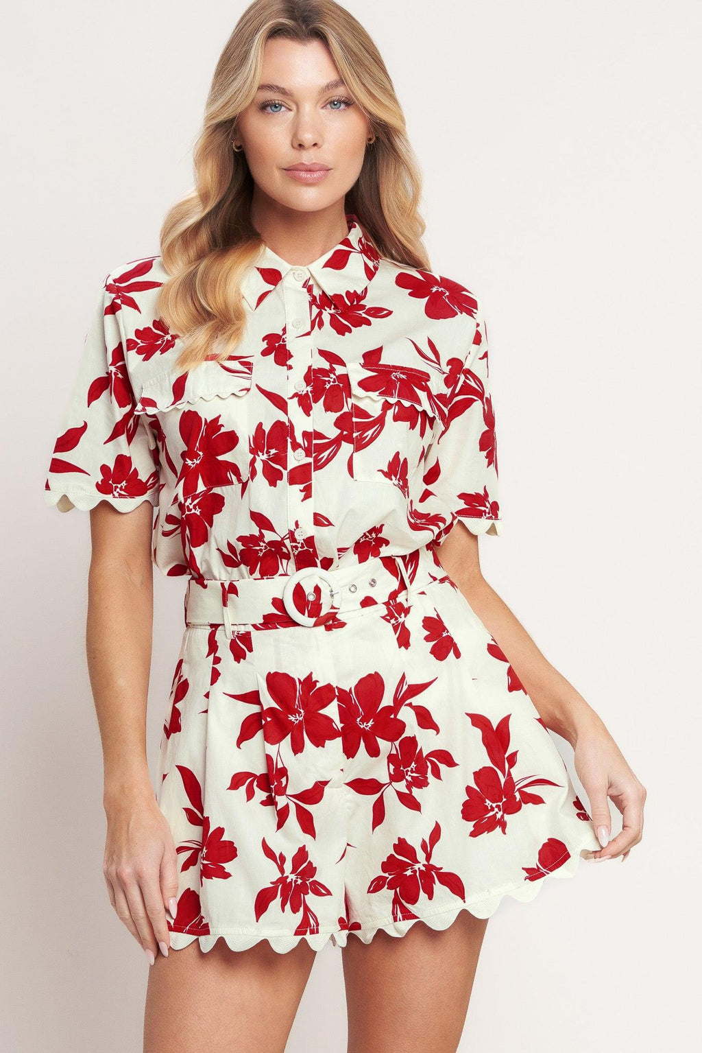 FLORAL KISS WOVEN TOP Flying Tomato