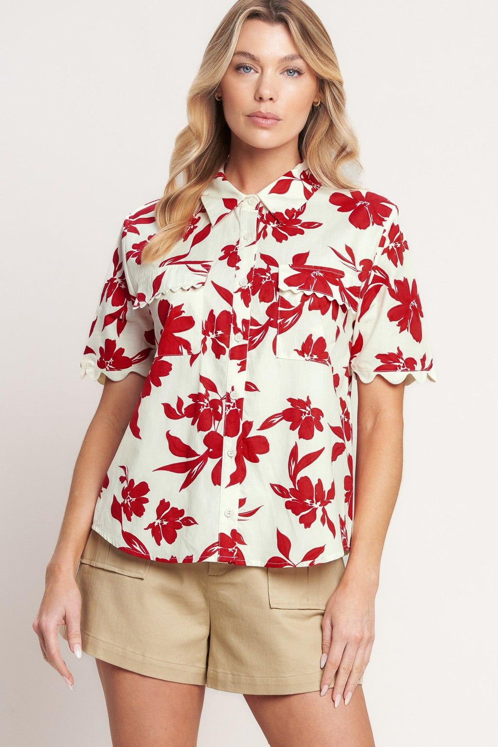 FLORAL KISS WOVEN TOP Flying Tomato