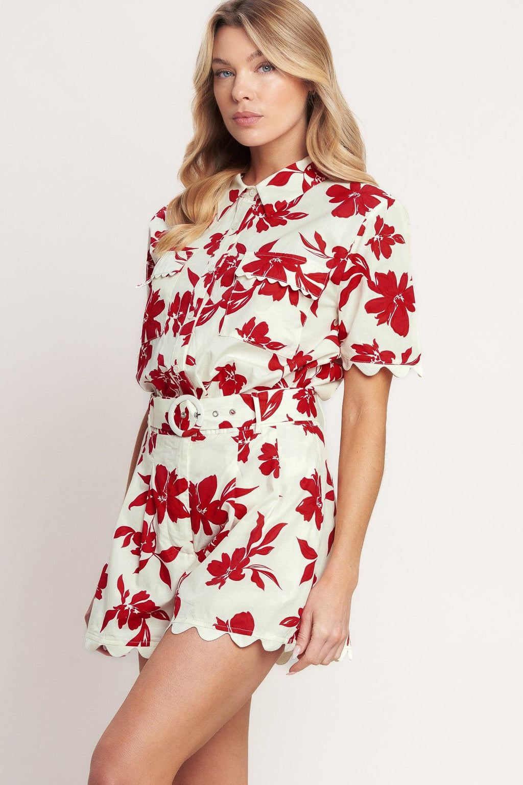 FLORAL KISS WOVEN TOP Flying Tomato