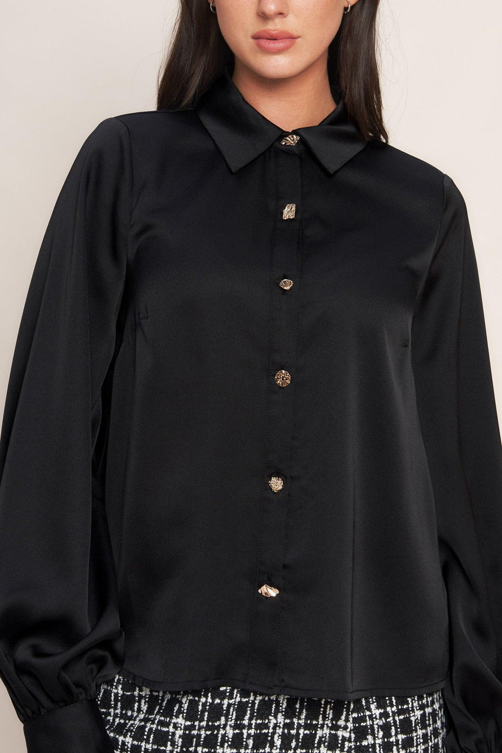 BLACK ORBIT WOVEN TOP Flying Tomato