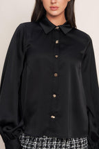 BLACK ORBIT WOVEN TOP Flying Tomato