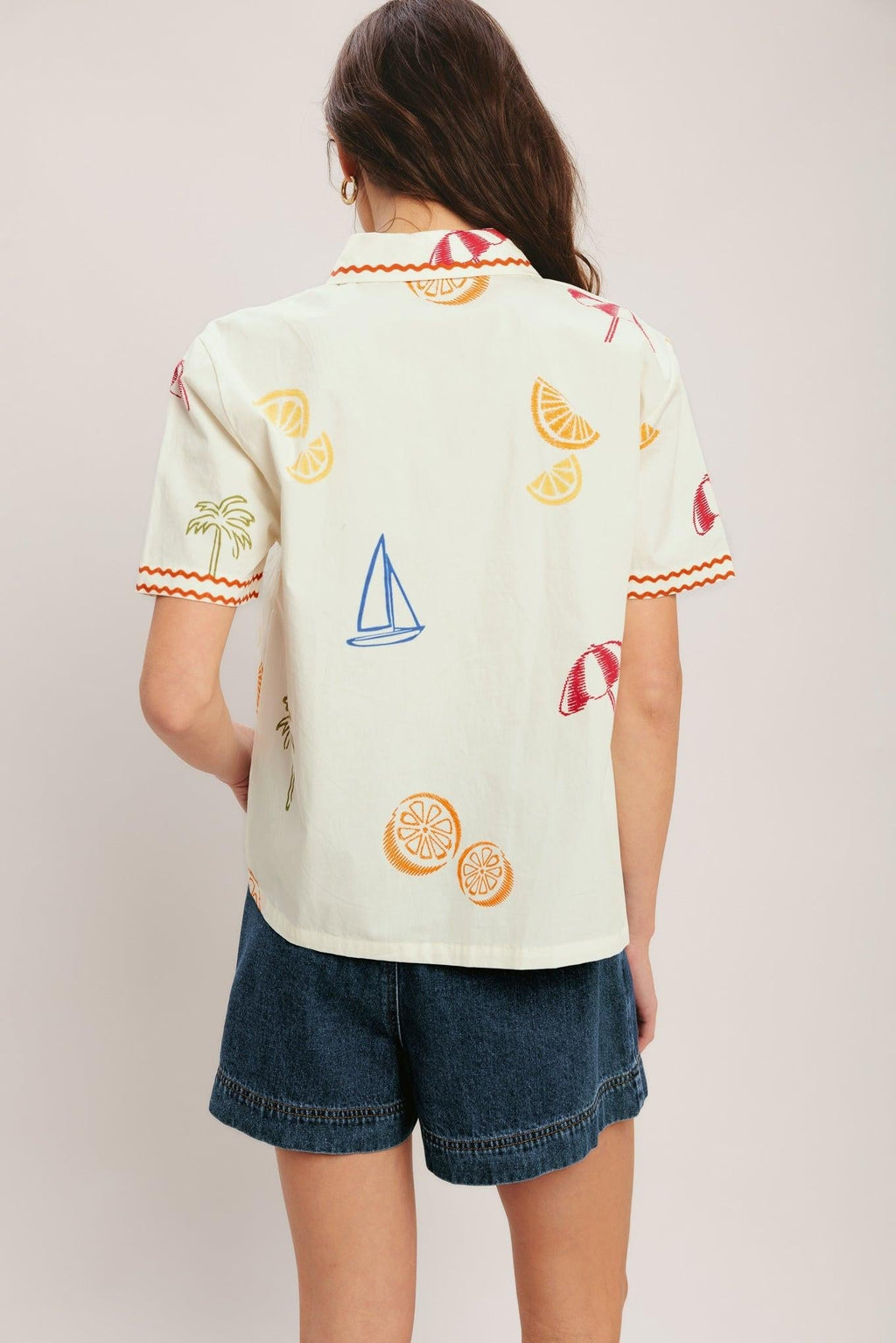BEACH DAY CITRUS WOVEN TOP Flying Tomato