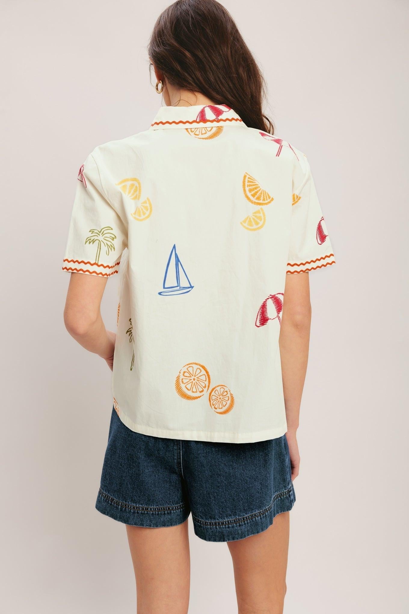 BEACH DAY CITRUS WOVEN TOP Flying Tomato