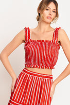 SUNSET STRIPE WOVEN TOP Flying Tomato