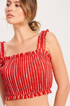 SUNSET STRIPE WOVEN TOP Flying Tomato