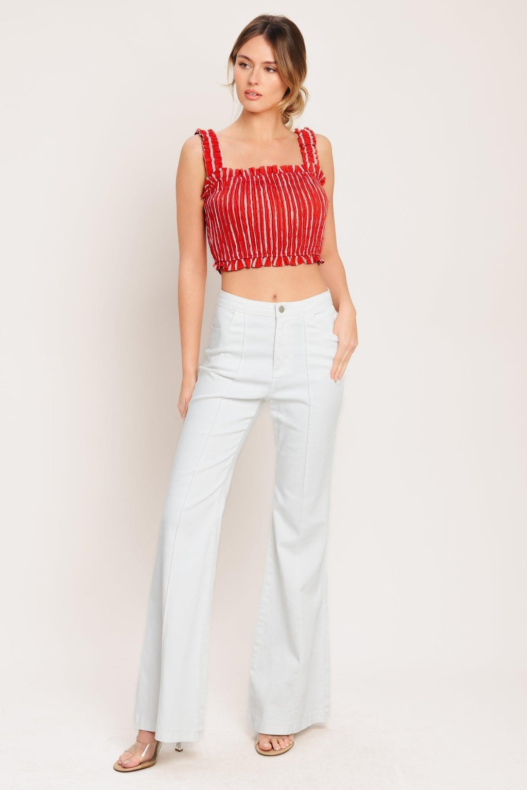 SUNSET STRIPE WOVEN TOP Flying Tomato