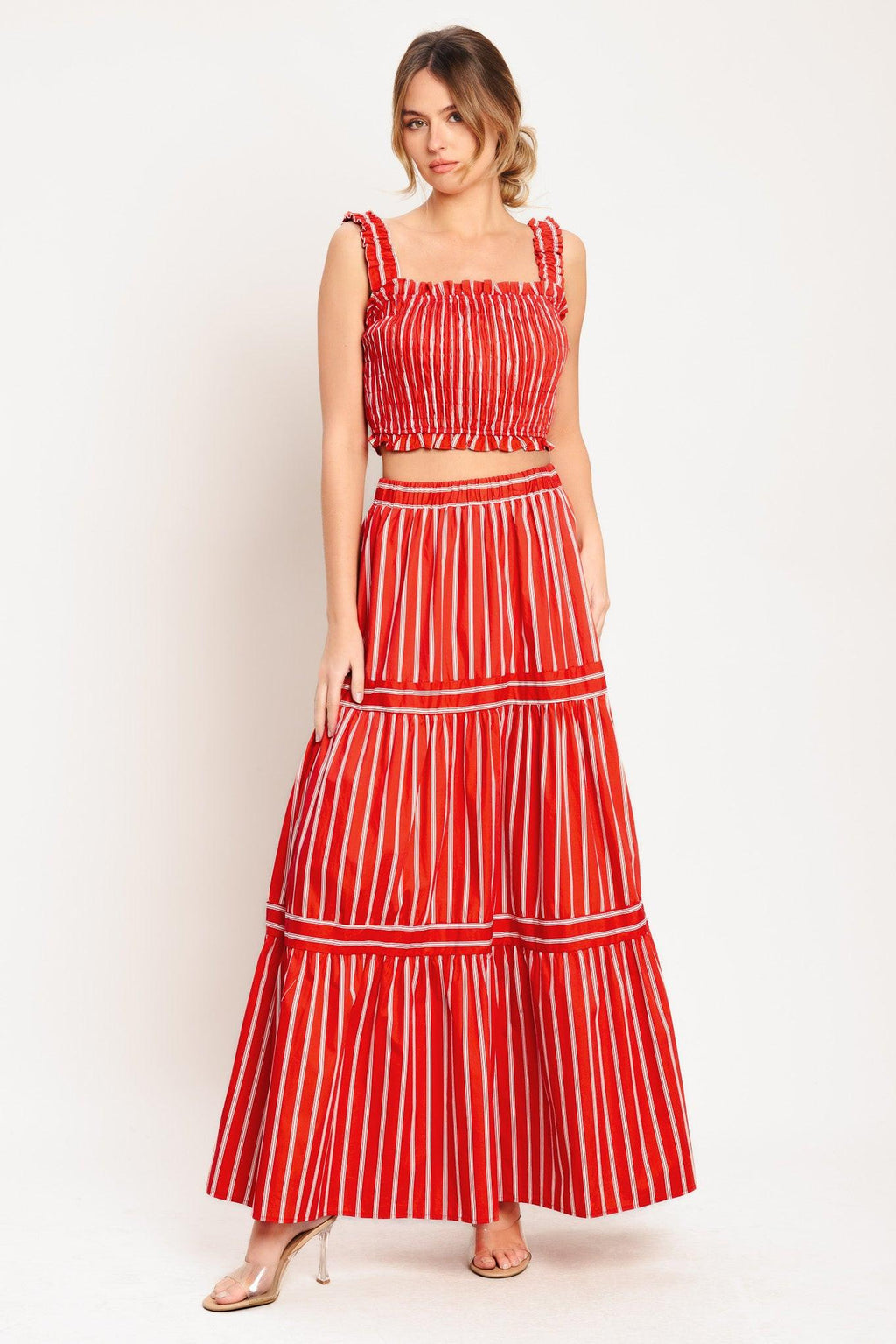 SUNSET STRIPE WOVEN TOP Flying Tomato