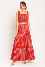 SUNSET STRIPE WOVEN TOP Flying Tomato