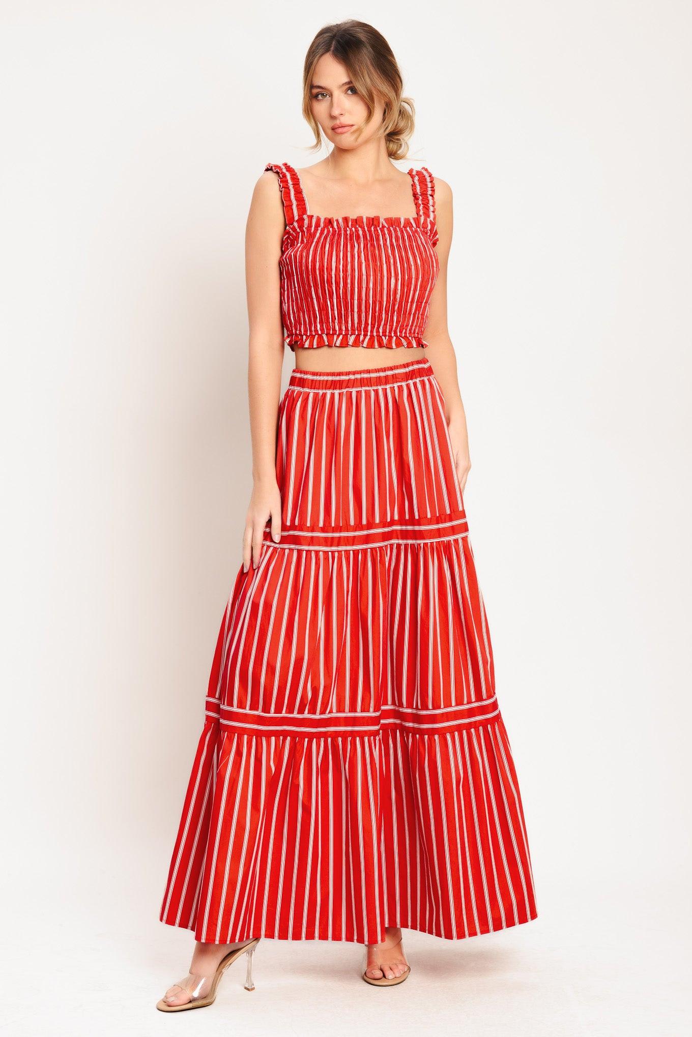SUNSET STRIPE WOVEN TOP Flying Tomato