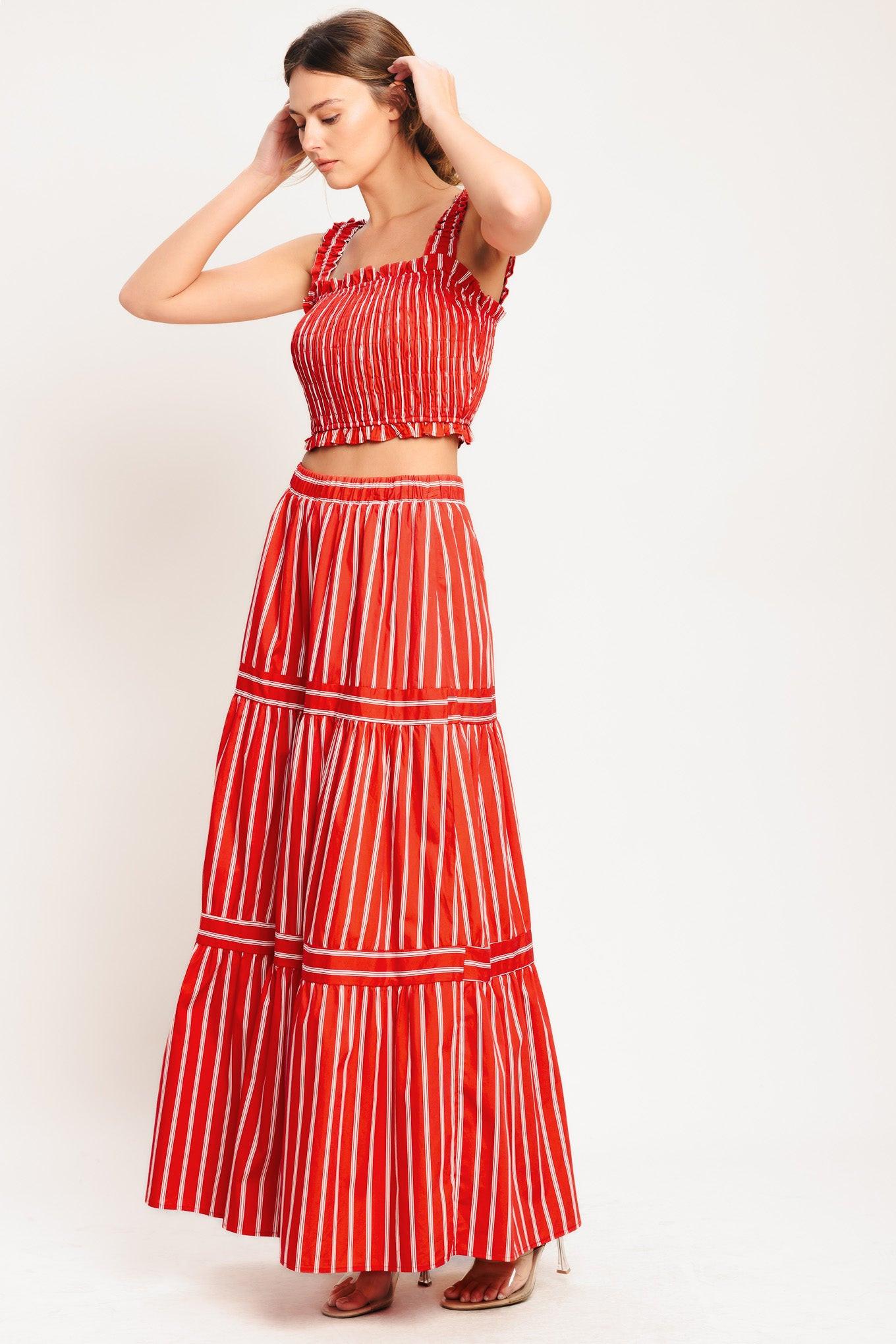 SUNSET STRIPE WOVEN TOP Flying Tomato