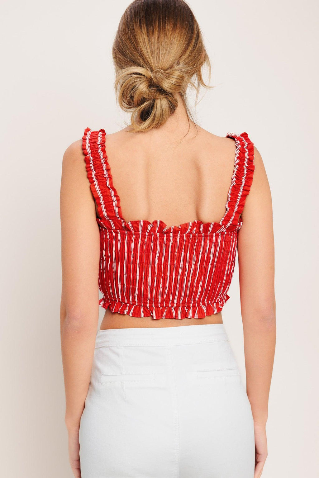 SUNSET STRIPE WOVEN TOP Flying Tomato