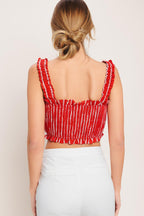 SUNSET STRIPE WOVEN TOP Flying Tomato
