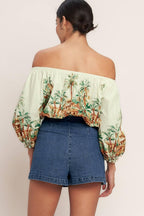 ISLAND TIME ONLY WOVEN CROP TOP Flying Tomato