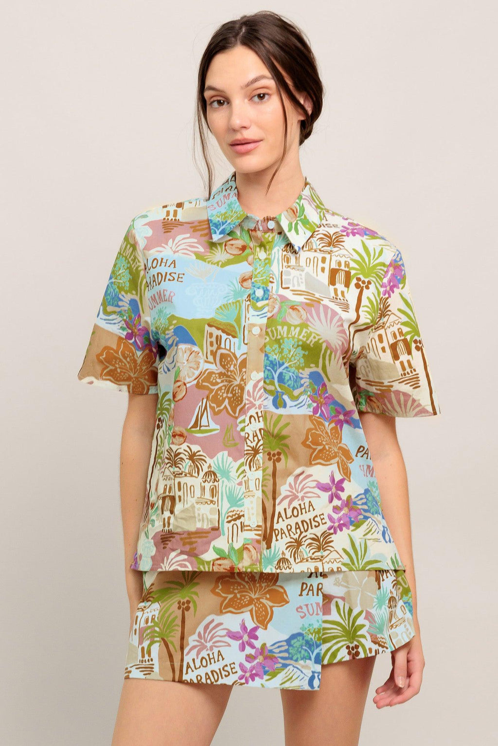 SUNSHINE GETAWAY WOVEN TOP Flying Tomato