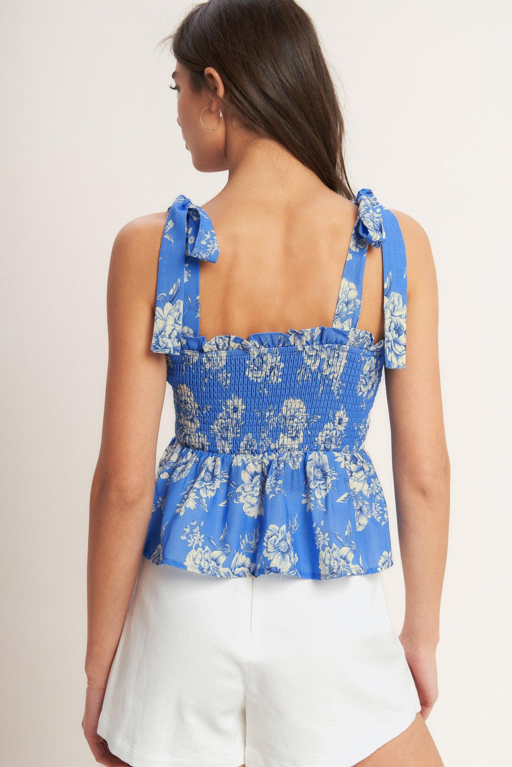ROMANTIC BLUE PALETTE WOVEN TOP Flying Tomato