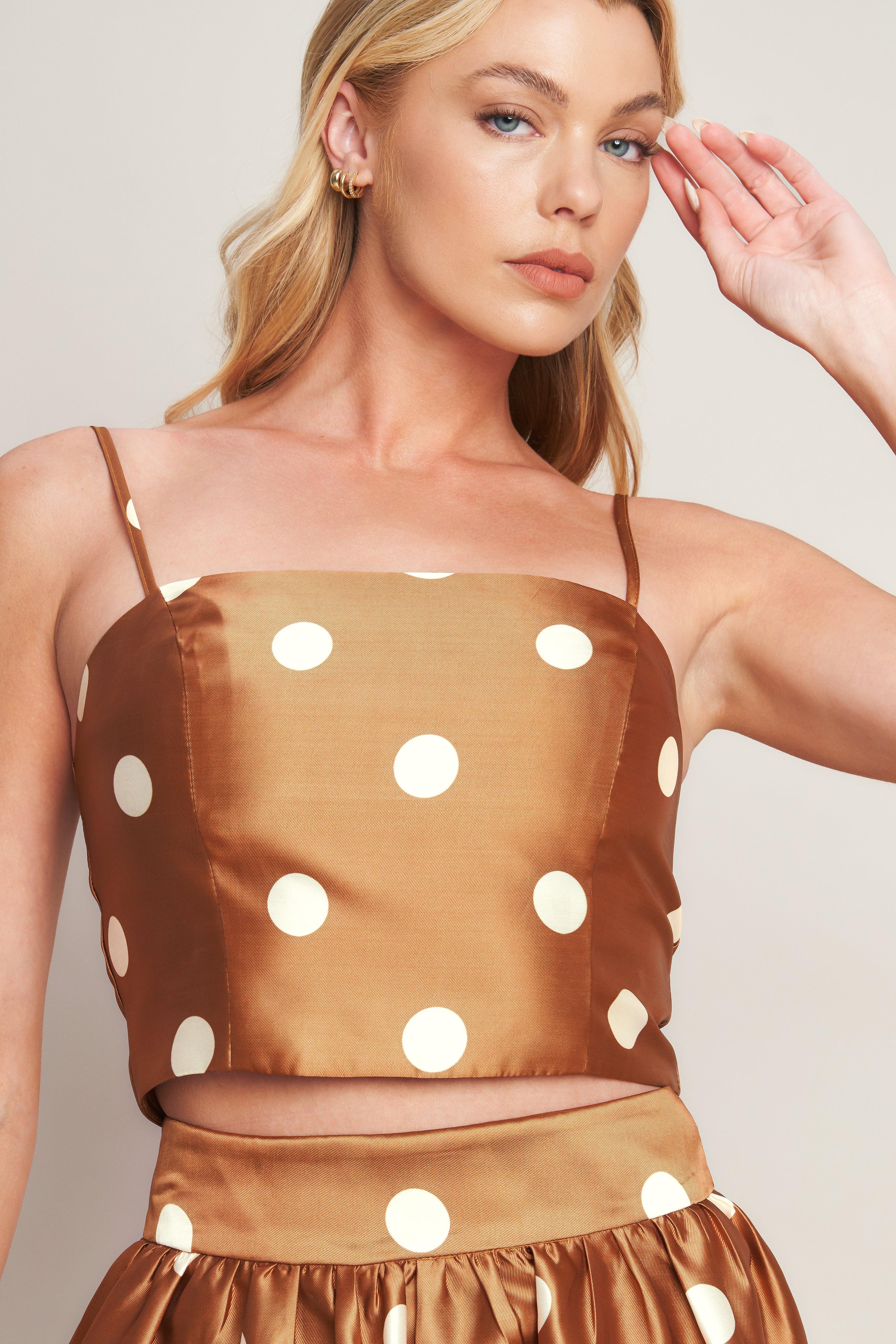 CHIC POLKA FLOW WOVEN TOP Flying Tomato