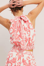 AMALFI SUNSET HALTER WOVEN TOP Flying Tomato