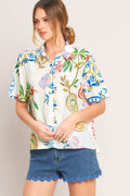 SUMMER PORCELAIN WOVEN TOP Flying Tomato