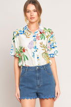 SUMMER PORCELAIN WOVEN TOP Flying Tomato