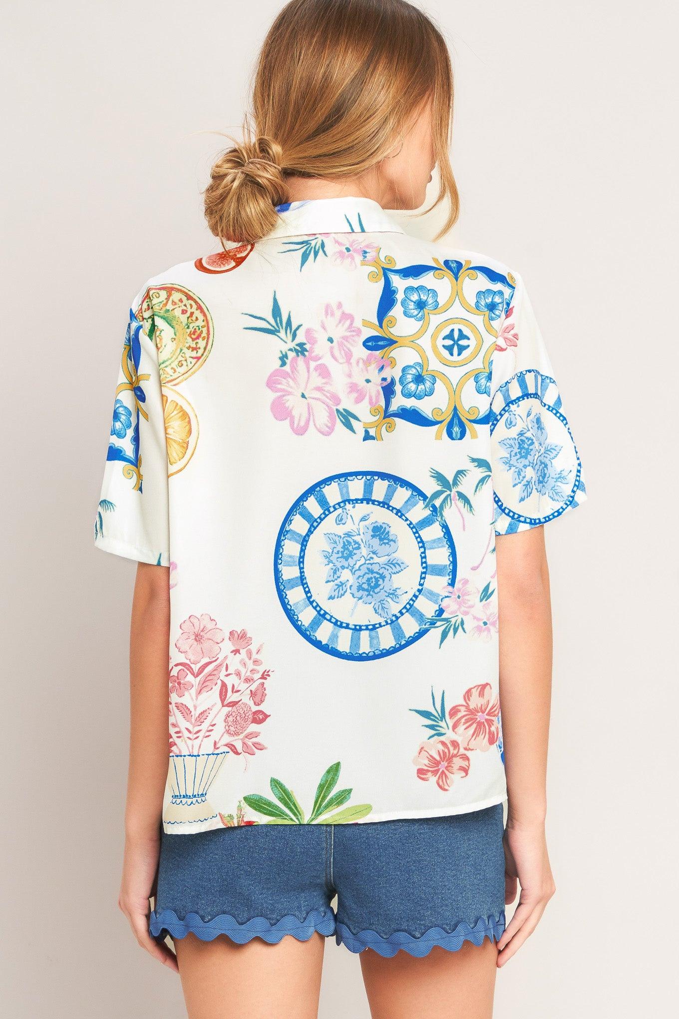 SUMMER PORCELAIN WOVEN TOP Flying Tomato