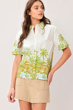PALM CURRENT WOVEN TOP Flying Tomato