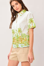 PALM CURRENT WOVEN TOP Flying Tomato