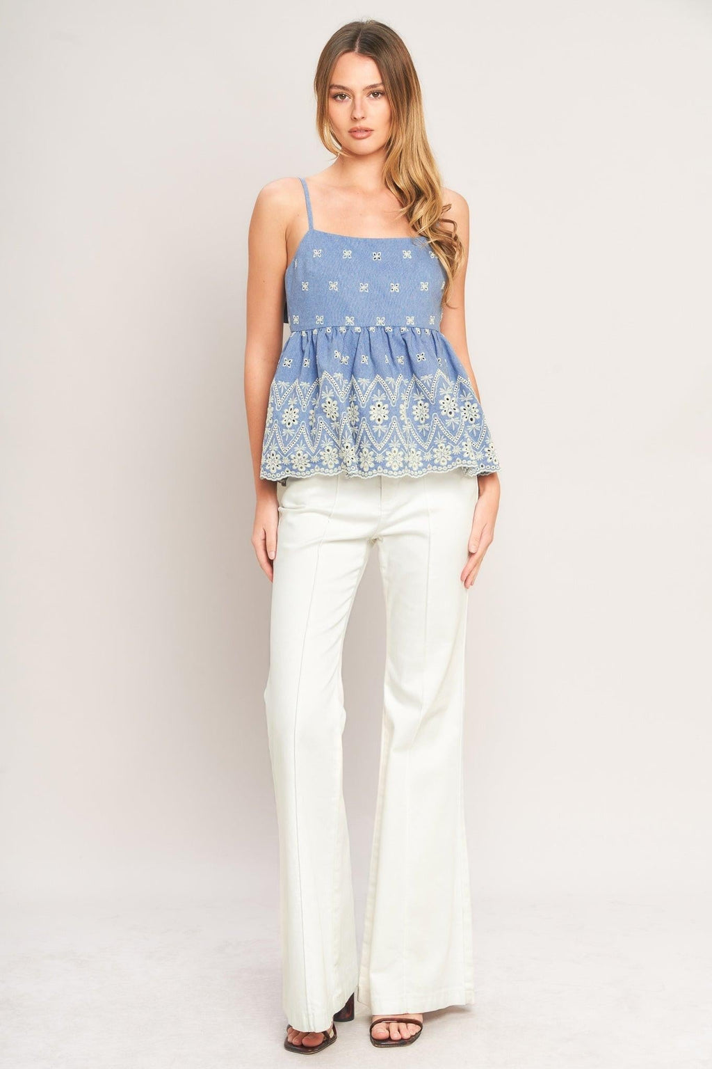 BLUE MEADOW WOVEN TOP Flying Tomato