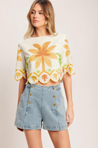 VINTAGE ISLAND WOVEN CROP TOP Flying Tomato