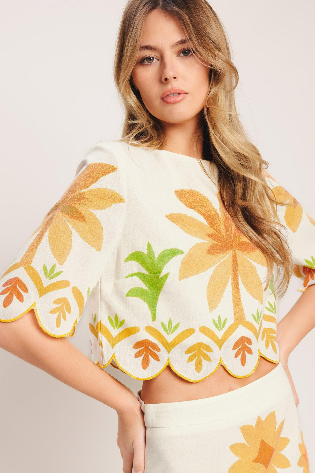 VINTAGE ISLAND WOVEN CROP TOP Flying Tomato