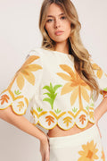 VINTAGE ISLAND WOVEN CROP TOP Flying Tomato