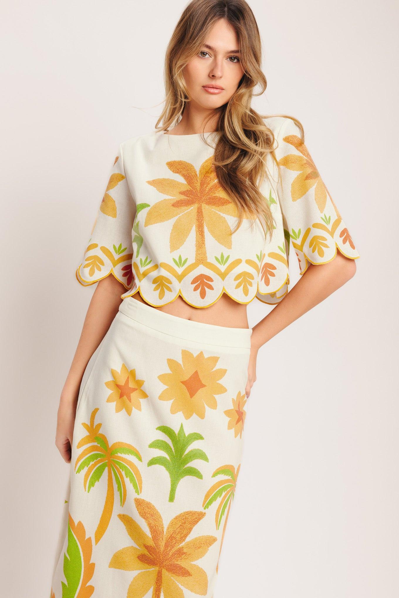 VINTAGE ISLAND WOVEN CROP TOP Flying Tomato