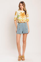 VINTAGE ISLAND WOVEN CROP TOP Flying Tomato