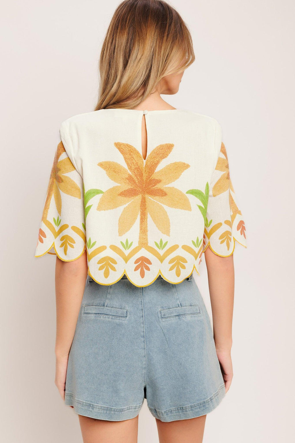 VINTAGE ISLAND WOVEN CROP TOP Flying Tomato