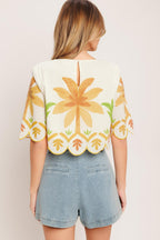 VINTAGE ISLAND WOVEN CROP TOP Flying Tomato