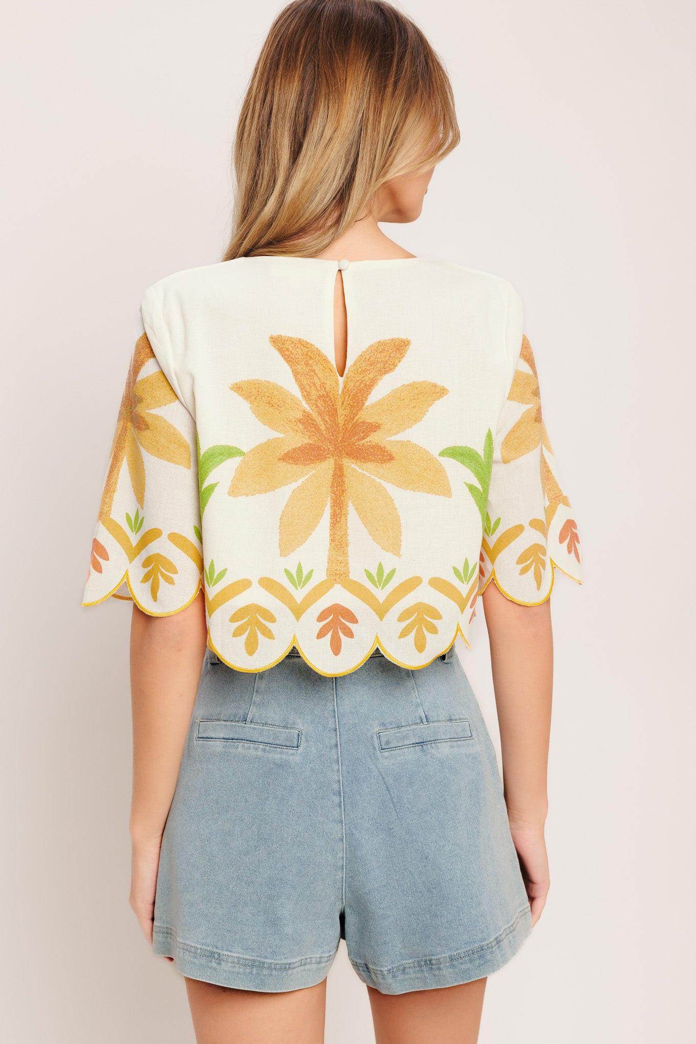 VINTAGE ISLAND WOVEN CROP TOP Flying Tomato