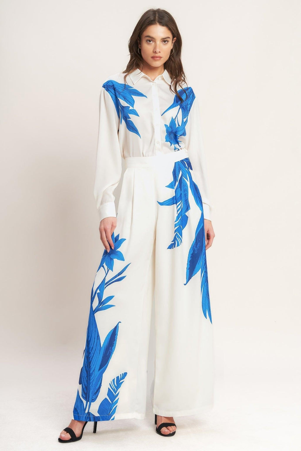 ASYMMETRICAL BOTANICAL WOVEN SHIRT Flying Tomato