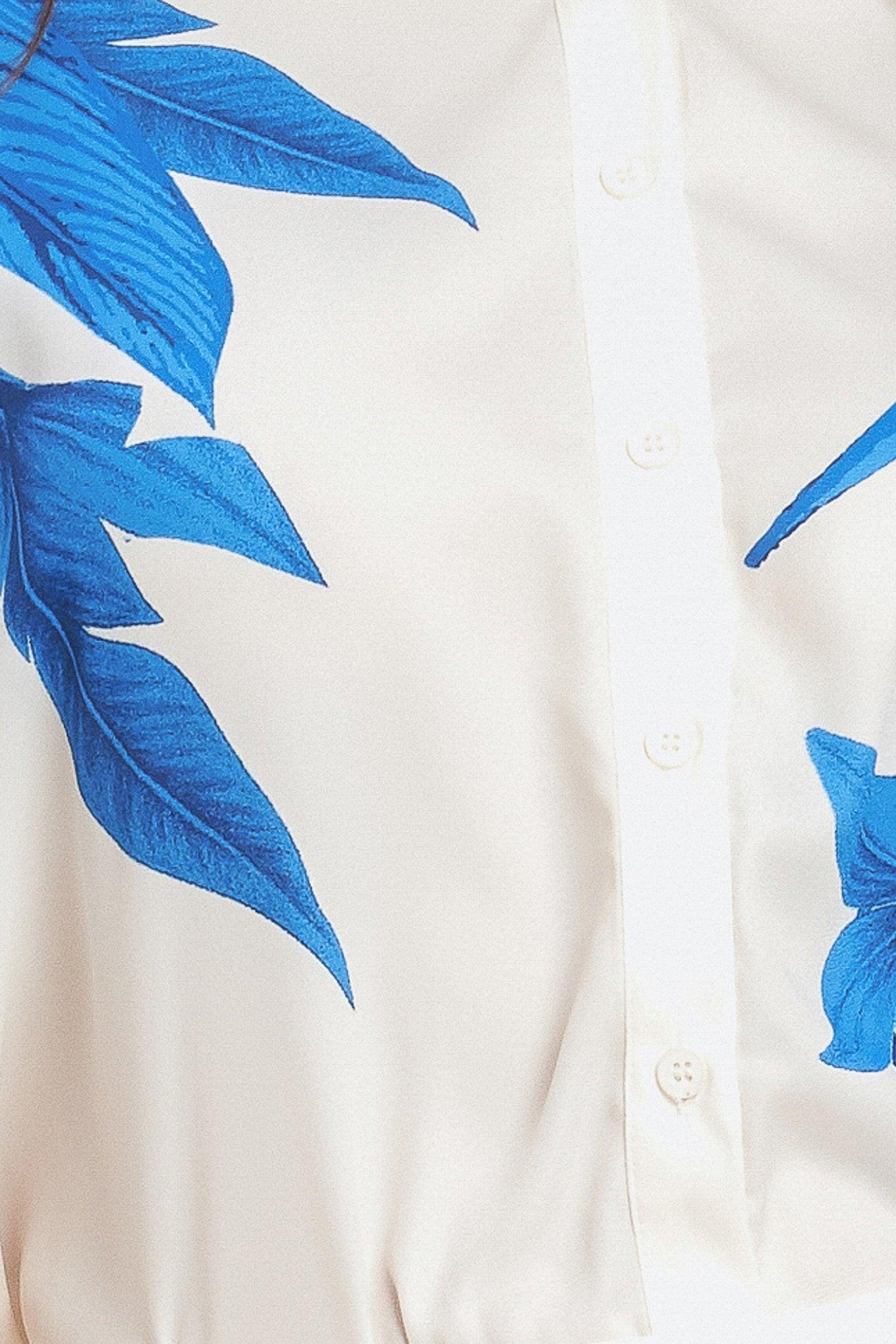 ASYMMETRICAL BOTANICAL WOVEN SHIRT Flying Tomato